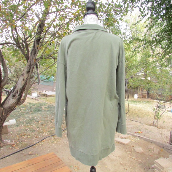 WVN Women's Casual Olive Oversized Long Top - Picture 5 of 5